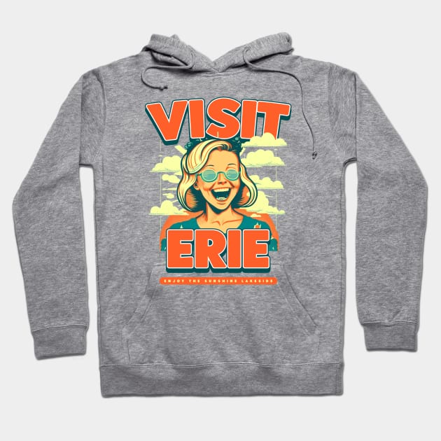 Visit Erie Hoodie by mbloomstine